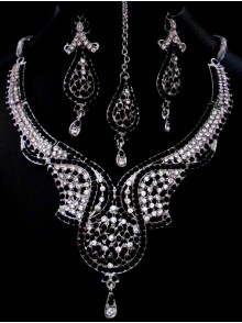 Rhodium Necklace Set